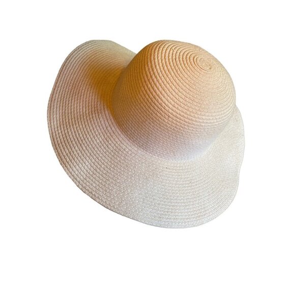 White Wide Brim Paper Sun Hat One Size - Picture 2 of 5